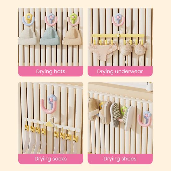 Radiator Shoe Hook Cute Flower Shoe Holder Multifunctional Radiator Hook Hanger for Drying Shoes Socks Towels Clothes