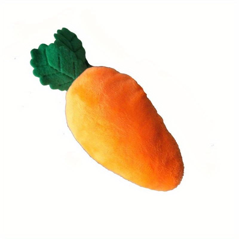 Lovely Carrot Plush Toy Squeaky Pet Chew Toy Cuddly Pillow for Pets Pet Plush Toy. White