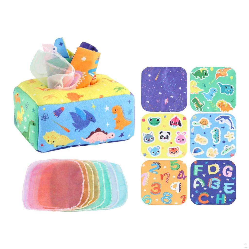 1 Sensory Game Children's Tissue Box Toy Learning Motor Skills Soft Polyester Suitable for