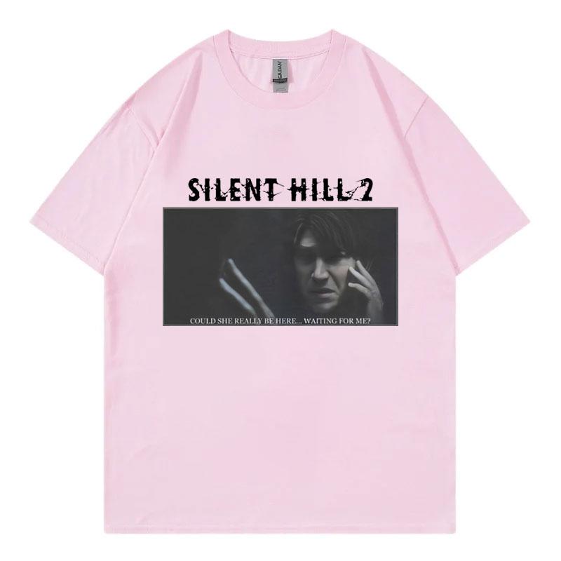 Horror Game Silent Hill 2 Print T Shirt Mens Womens Fashion Vintage Short Sleeve Tshirt Summer 100 Cotton Oversized Tshirts