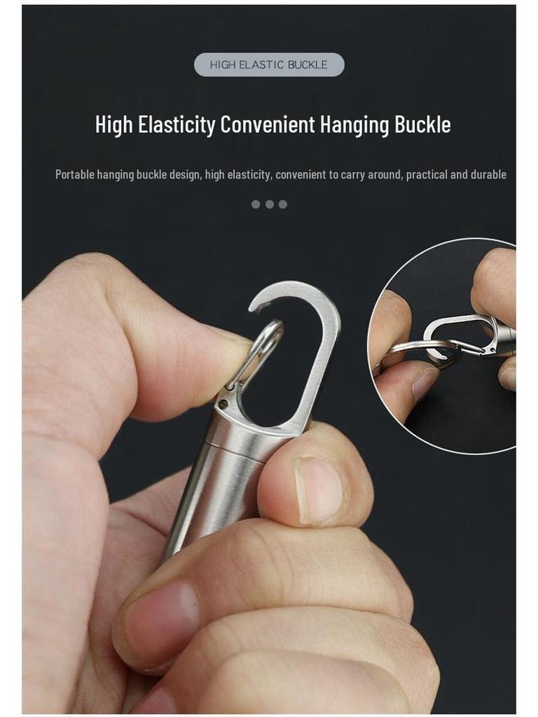 Stainless Steel Waterproof Pill Bottle Keychain - Portable Multi-Compartment EDC Storage.
