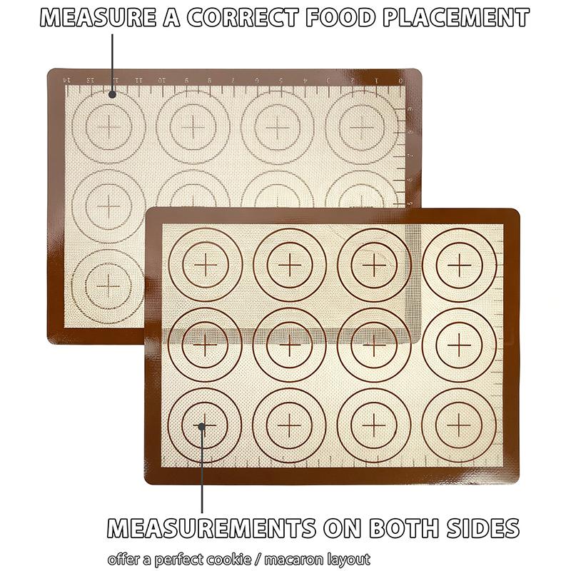 1Pcs Silicone Baking Mat For Oven, Reusable Non-Stick Heat Resistant Bakeware Sheets With Measurements, For Cookie Pastry