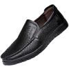 Summer Leather Shoes Mens Brand Shoes Breathable Slip On Casual Shoes Soft Comfortable Dress Shoes Black Yellow Plus Size 45