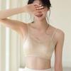 Silk Nude Satin Tube Top Type Anti-light Beautiful Back with Lace Inner Without Steel Ring Bra