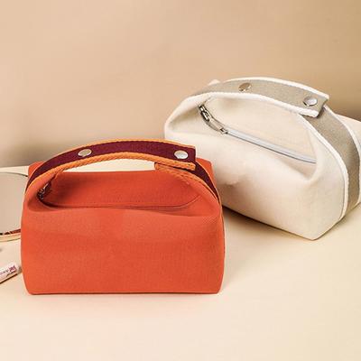 Bolsa de almacenamiento de cosméticos de gran capacidad de moda, neceser portátil de mano, organizador de maquillaje de lona para viajes