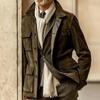 2023 Men's European & American Cowhide Velvet Multi-Pocket Casual Jacket