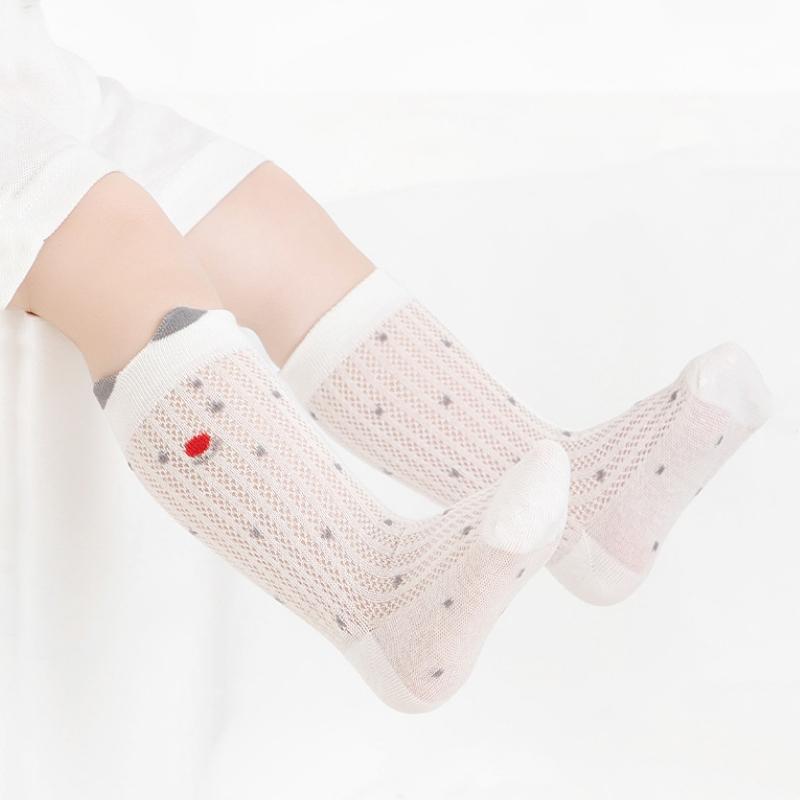 Baby Mesh Thin Socks Toddler Soft Skin-friendly Long Socks for Girls Kids Summer Breathable Cotton Stockings Girls Boys 0-5Y