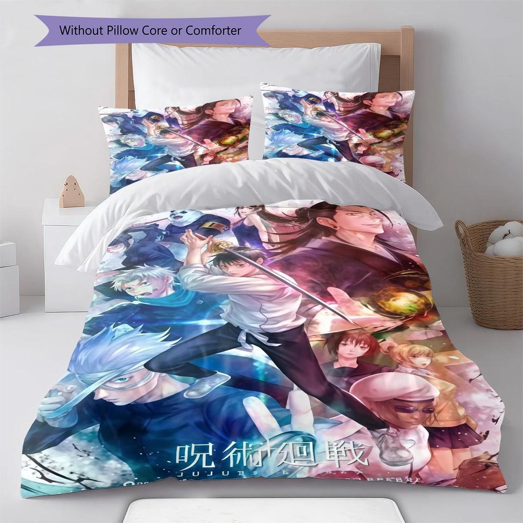 Gojo Sensei Pattern Bedding Quilt Set Quilt Cover Pillowcase Home Decoration Birthday Gift (1 * Duvet Cover + 2 * Pillowcase, Without Core)