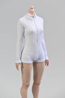 Sonderangebot für Scale-Actionfiguren, kompatibel mit TBLeague-Körper Sexy weißer Badeanzug mit langen Ärmeln, Drahtreißverschluss und Kopf nicht [TOYBARJAPAN] 1/6