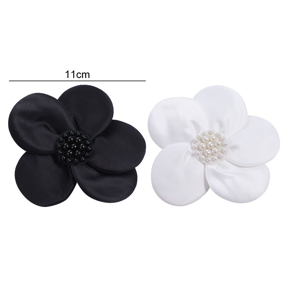 2PCS Satin Fabric Flower Appliques Handmade Dress Decoration Clothing Patches 3D Five-petaled Flowers Clothing Applique