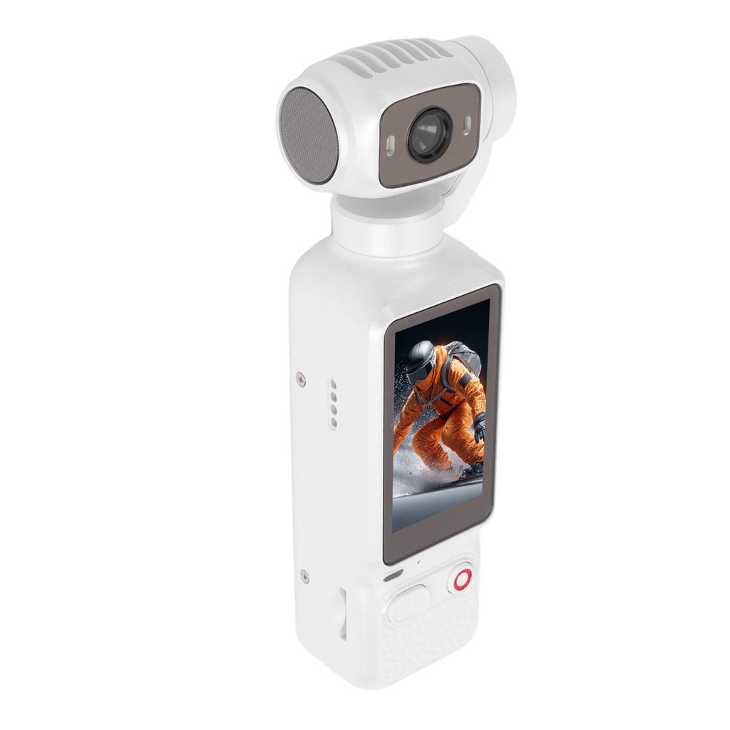 4K Vlogging Camera with 180 Degrees Rotating Lens 64M Handheld Vlogging Camera for Outdoor Cycling Sports Travel White