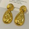 New Personalized And Exaggerated Metal Earrings Women's Light Luxury Retro Gold Earrings Fashionable Punk Jewelry Accessories