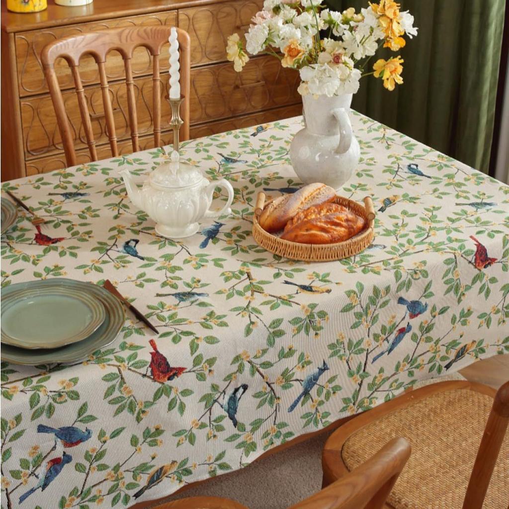 American Pastoral And Rural Style Oil Painting Style Home Fabric Tablecloth Coffee Table Cloth Rectangular Jacquard Tablecloth Retail