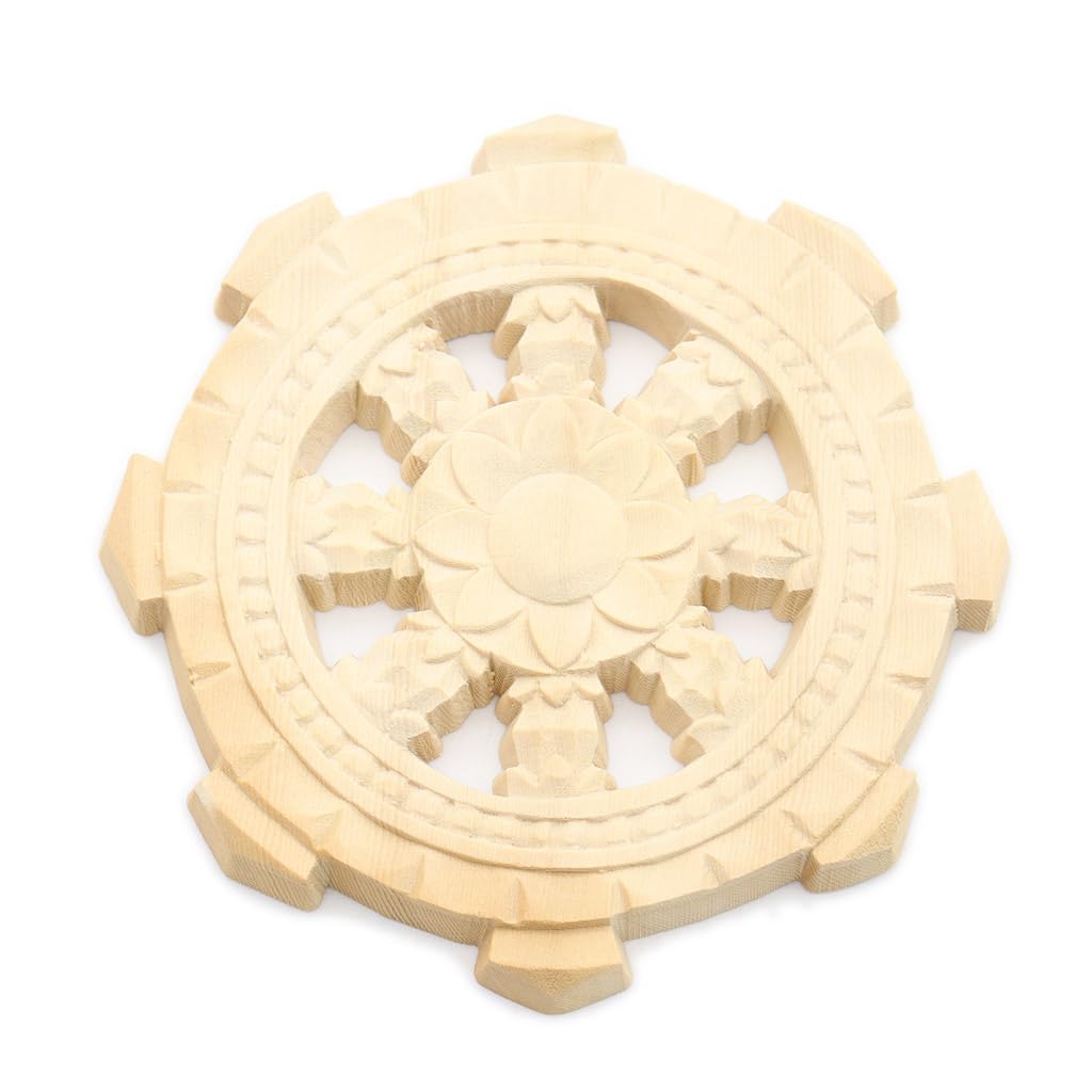 

Kurita s Special Buddhist Statue [Buddhist Implement] Single-Sided Carved Buddhist Wheel (10cm Diameter) Made of Cypress Wood, 2805