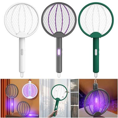 Foldable Bug Zapper Racket Rechargeable Electric Fly Swatter Safe Fly Killer and Mosquito Trap Lamp for Indoor Outdoor