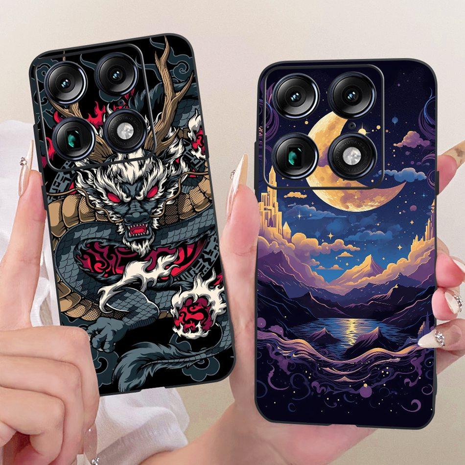 For Motorola Signature Cool Dragon Tiger Pattern Phone Case For Motorola Signature XT2603-2 Black Silicone Soft Covers Bumpers