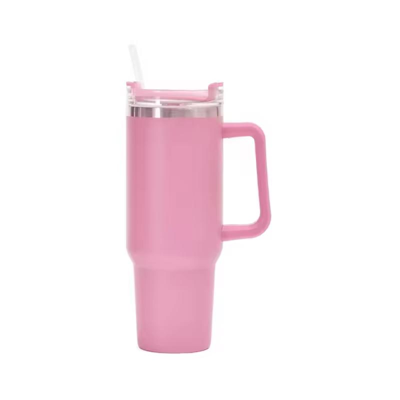 Custom 40oz Tumbler with Handle Double Wall Stainless Steel TUMBLER with Straw Coffee Mug with Lid Stanlyyem Cup