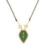 Colorfast Beaded Tarot Card Pendant Necklace with Heart-Shaped Charm, Fashionable Gold-Plated Design On Colorful Rope