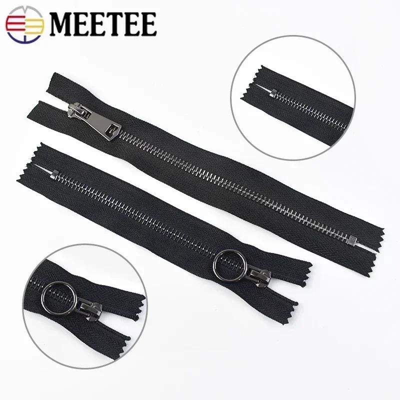 Meetee 5# Schwarze Metallreißverschlüsse 15-150cm Geschlossenes/Offenes Ende Reißverschluss Mäntel Taschen Auto-Lock Verschluss Reißverschlüsse Reparatur Kleidungsstück Nähzubehör