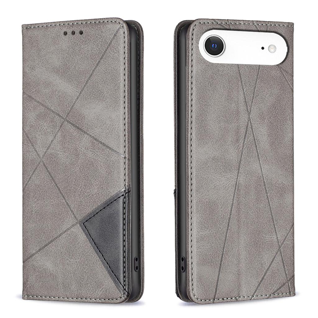For iPhone Air Case Card Slots Geometry Imprint Leather Phone Cover