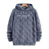 Men's Embroidered Hooded Lambswool Pullover Sweatshirt