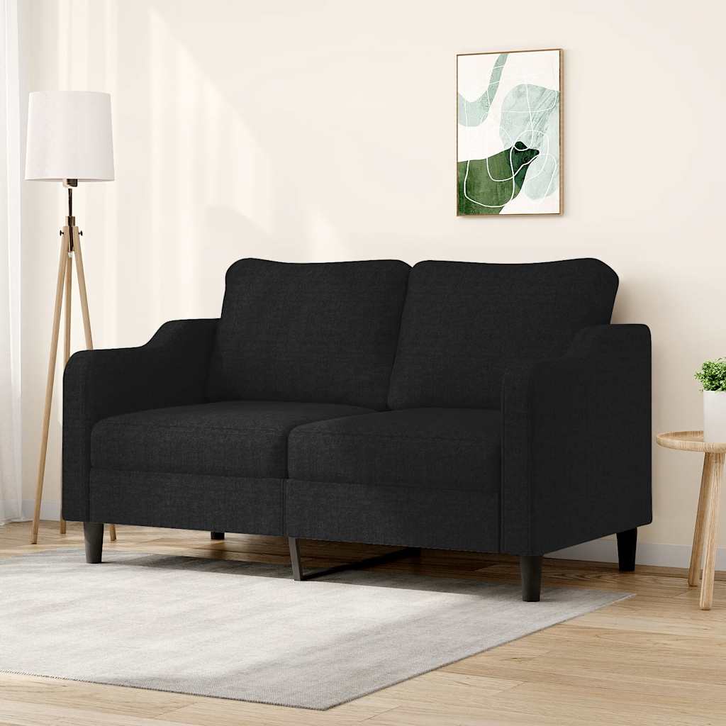 Vidaxl 2-Seater Sofa, Black, 140 Cm, Upholstered In Fabric