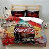 Coca-Cola Artwork Design 3-teiliges Bettwäsche-Set, Ideal für 1 Bettbezug und 2 Kissenbezüge, Perfekt als Geschenk für Fans, Ideal für Schlafzimmer, Studentenwohnheim