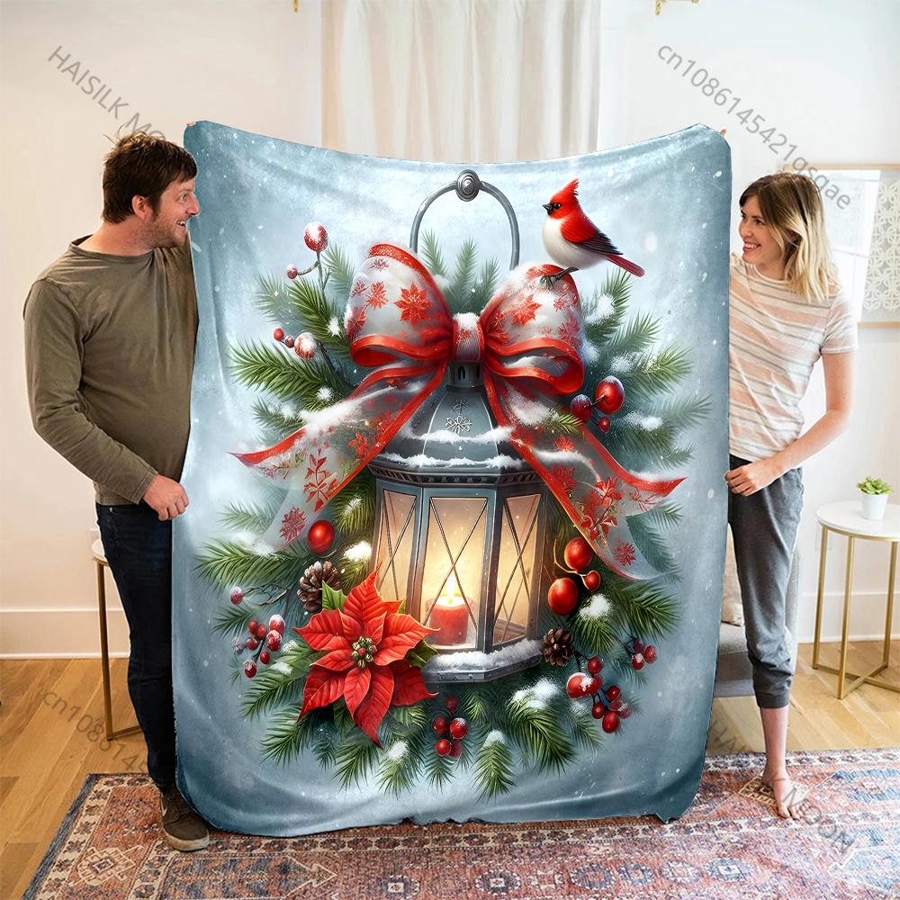 

Cardinal and vintage lantern Print Blanket Warm Soft Fluffy Kids Adults Sofa Bed Throw Blanket for Home Camping Christmas Gifts 75x90cm