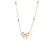 Elegant Japanese & Korean Bow Necklace: Trendy Titanium Steel Light Luxury Clavicle Chain for Women