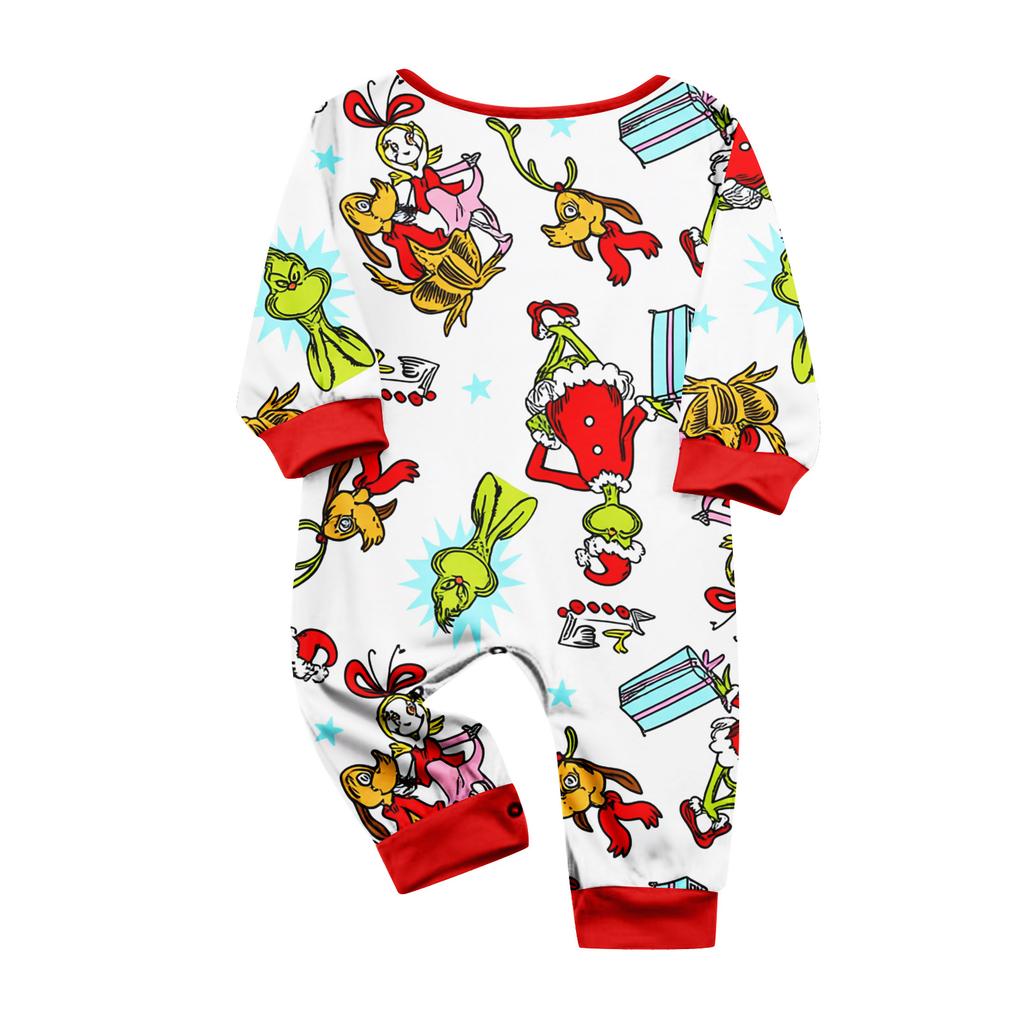 Matching Family Printed Loungewear Set with Long Sleeve Neck Top and Pants for Parent and Child