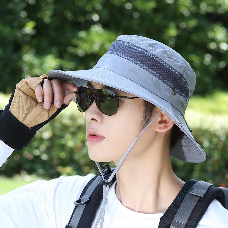 Hat men's summer tide cycling sun hat mountaineering big edge sun hat travel bucket hat beach sun hat