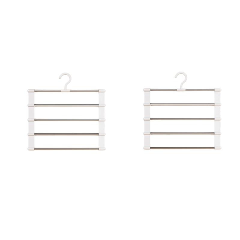 Functional Stackable Clothes Holder for Pants Solid Metal Frame with Protective Clasps