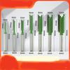 7-Piece Green Power Carbide Straight Router Bit Set - Dual-Function Slotting & Invisible Joint Cutters for Precision Woodworking