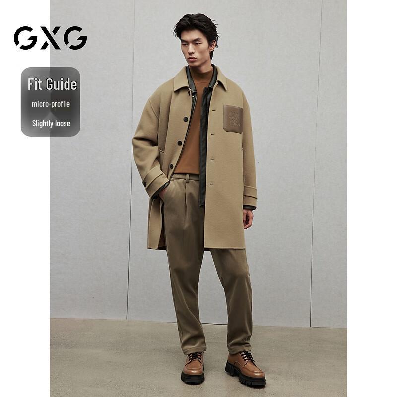 GXG Men's Fashion Long Wool Overcoat