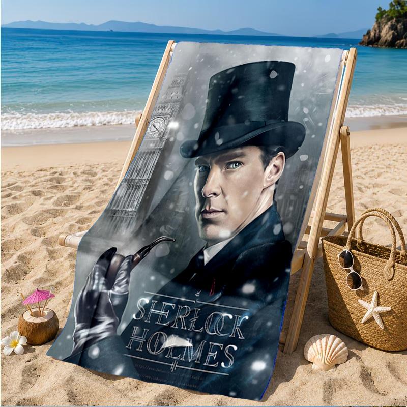 Sherlock Victorian Mystery Beach Towel, Microfiber Beach Towel, Perfect For Pool, Beach, Travel, Home Decor Beach Party Fan Gifts