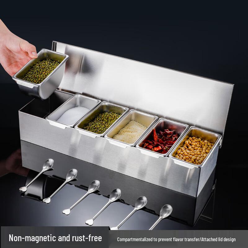 304 Stainless Steel Seasoning Box with Lid