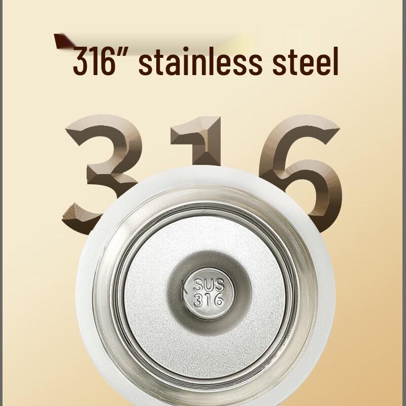 HEZHENG 316 Stainless Steel Smart Temperature Display Portable Thermos Cup CN plug (adapter included)