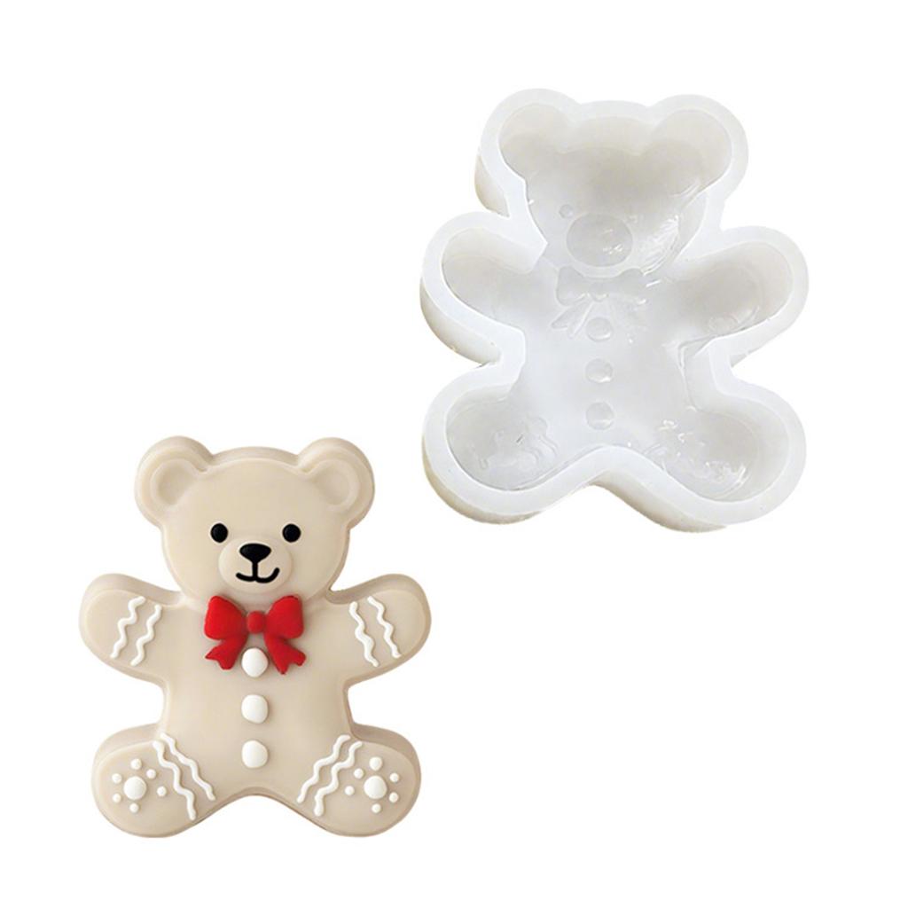 Christmas Bear Silicone Molds Animal Cake Silicone Mould Fondant Molds for Crafting Candle Soap Chocolate Baking Tool
