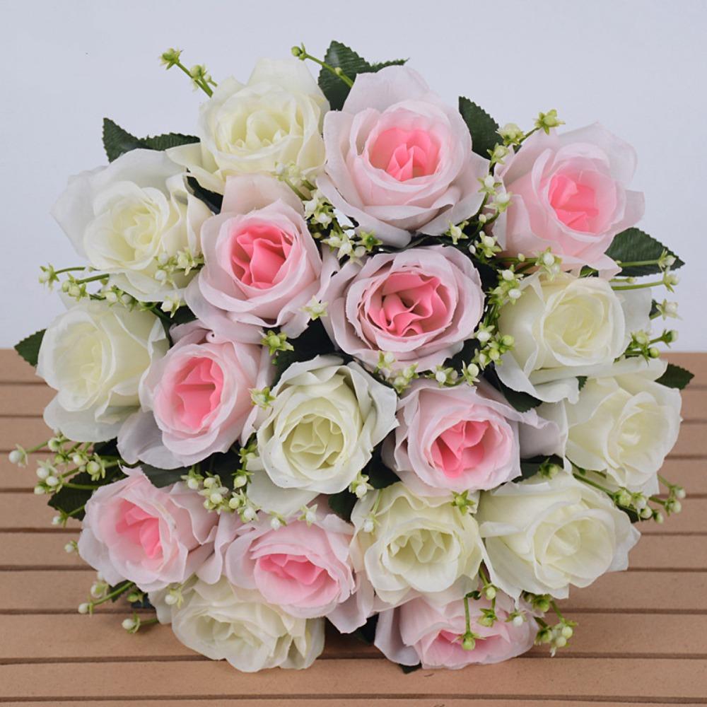 18 květin na Valentýna, 10 barev, křišťálová kytice z trávy, domácí dekorace