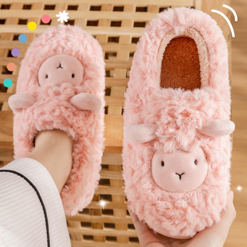 2025 New Cute Fluffy Cotton Slippers: Indoor/Outdoor for Women & Men - Autumn/Winter