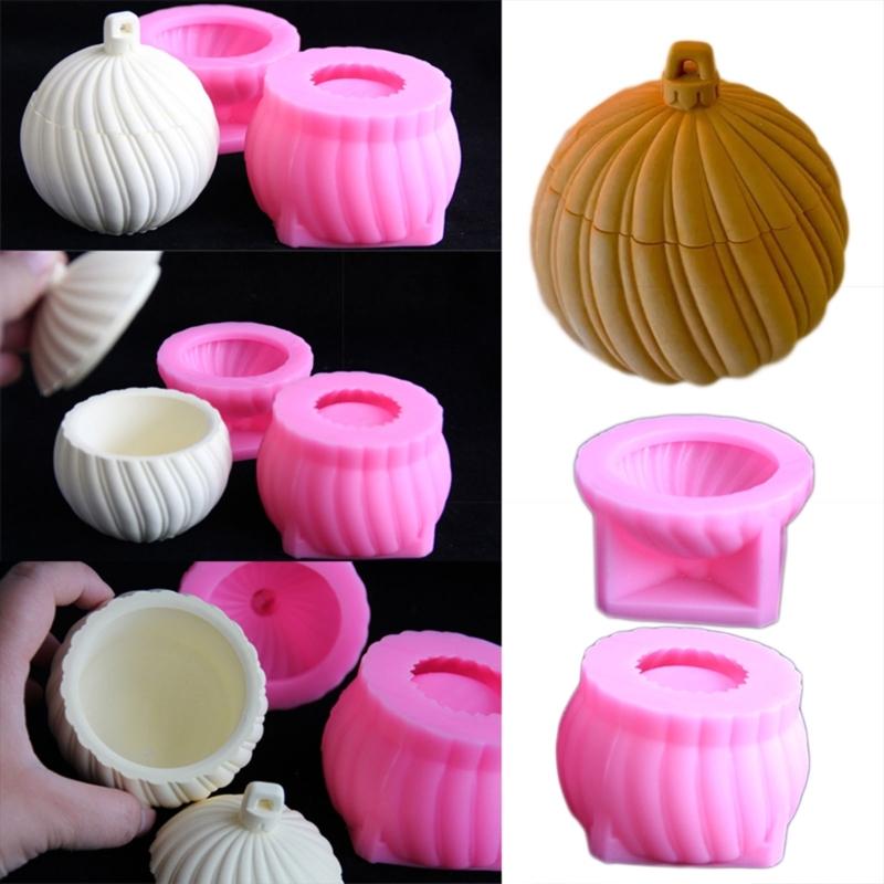 Flexible Epoxy Resin Container Mold Sphere Shaped Jar With Lid Perfect For Candle Holders And Christmas Decorations