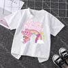 Summer Cotton Tops Cartoon Care Bears Party White T Shirt for Girls Cute Birthday Number Tee Shirt Printed Clothes Anime Gifts