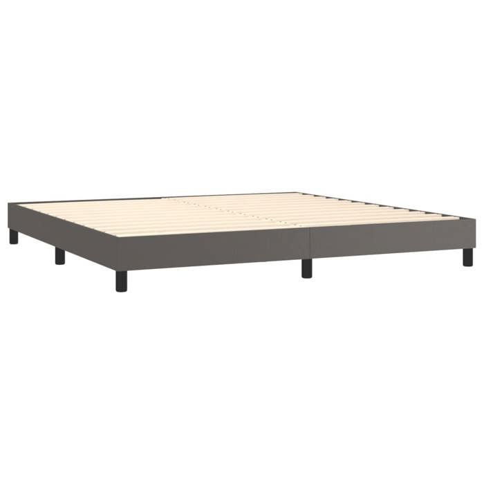 Maison Exclusive - Sommier à lattes de lit avec matelas Gris 200x200 cm Similicuir