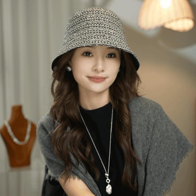 

Вязаная ретро складная шляпа-ведро Осень/Зима 2025