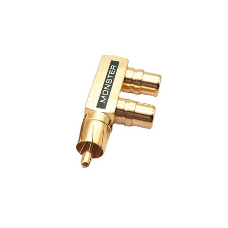 Pistol Style Adapter Diy Accessories Gold Plated Av Audio Splitter Plug Rca Adapter 1 Male To 2 Female F Connector