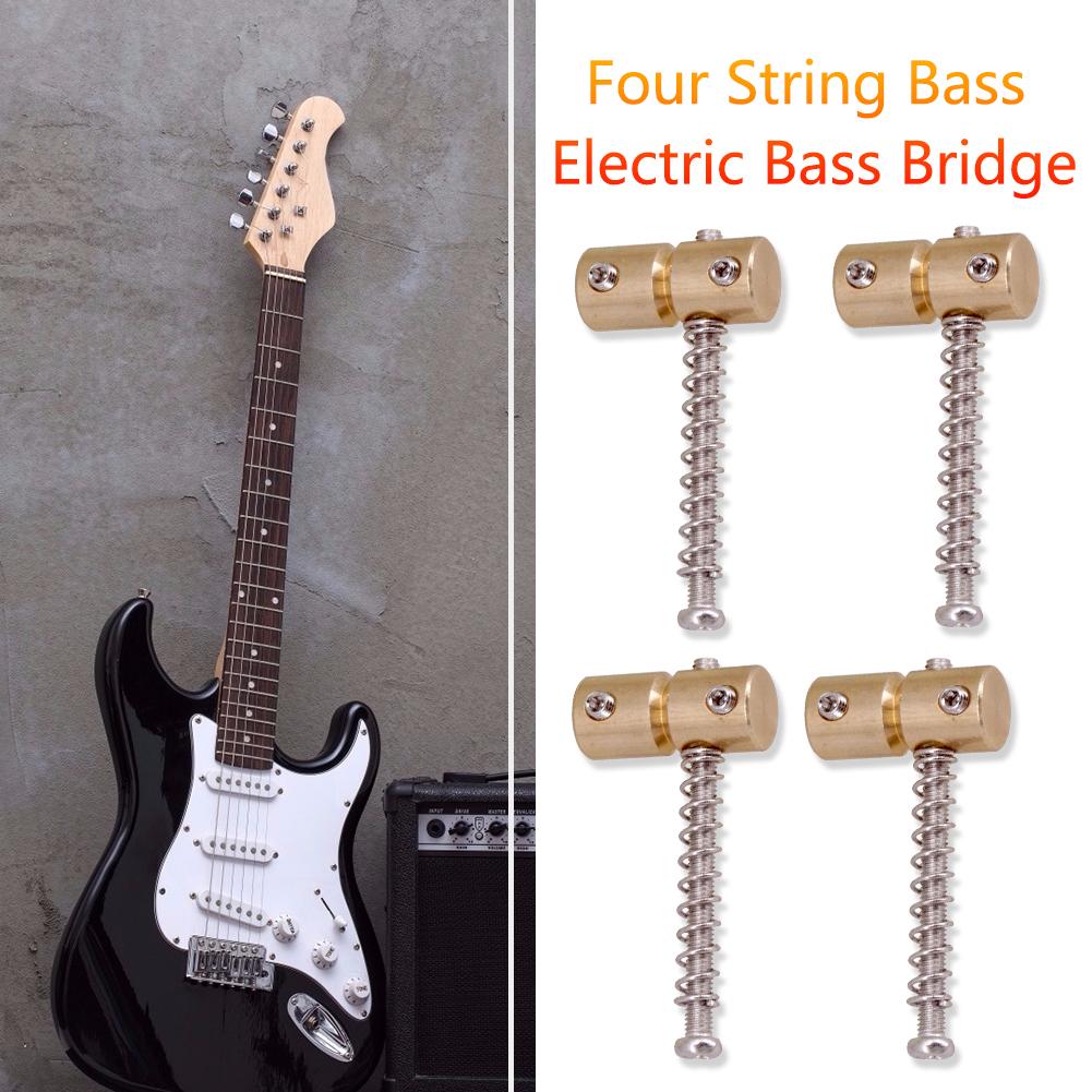 4pcs Guitar Bridge Saddles Electric Bass Bridge Saddles 4 Strings Prevent String Breakage Improve Tone For Electric Guitar Bass
