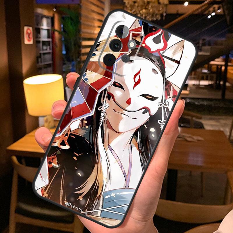 Kitsune Fox Japanese Art Phone Case For Samsung A51 A71 A50 A70 A13 A23 A33 A53 A12 A22 A32 A42 A52 A54 A34 A14 Cover