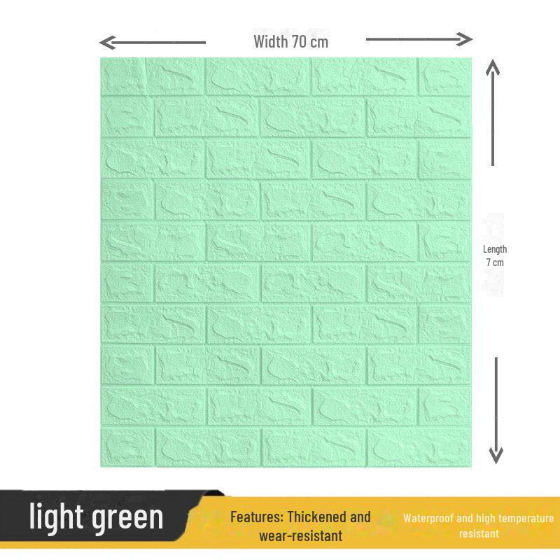 3D Waterproof Foam Brick Wall Sticker: Moisture-Proof, Self-Adhesive, Warm, and Decorative for Bedroom Walls.