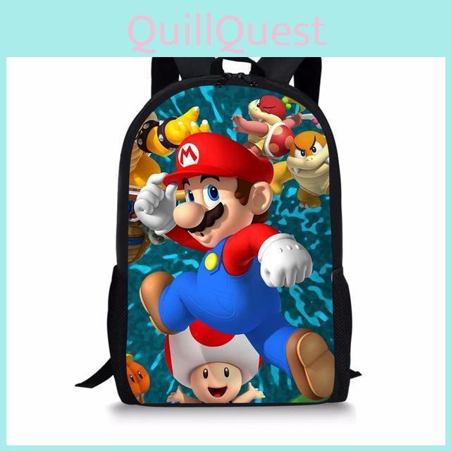 Super Mario Kinderrucksack aus atmungsaktivem Oxford-Gewebe für Grundschüler
