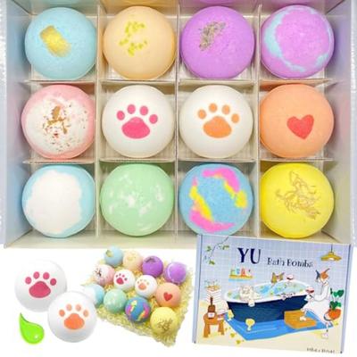 [BOÎTE BathBombs] YU Designers Bath Bombs Ensemble de 12 pièces [Bombe de bain Chat Chat 1 pièce]